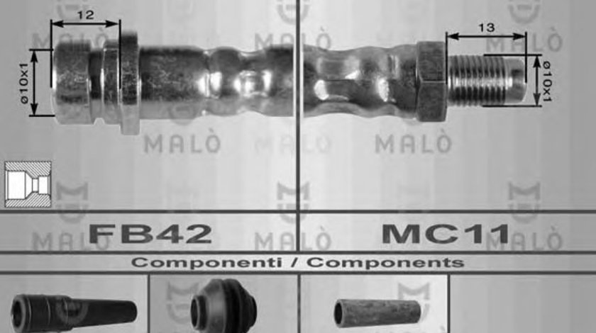 Furtun frana JAGUAR X-TYPE (CF1) (2001 - 2009) MALO 8998 piesa NOUA