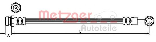 Furtun frana KIA SORENTO I (JC) (2002 - 2009) METZGER 4110829 piesa NOUA