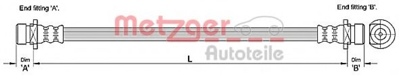 Furtun frana LAND ROVER FREELANDER (LN) (1998 - 2006) METZGER 4110183 piesa NOUA