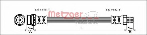 Furtun frana MAZDA 5 (CW) (2010 - 2016) METZGER 4114704 piesa NOUA