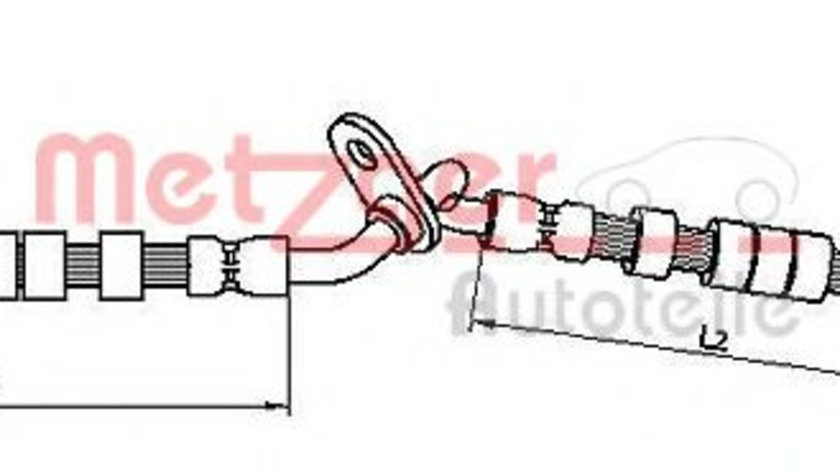 Furtun frana MAZDA 6 (GG) (2002 - 2008) METZGER 4110708 piesa NOUA