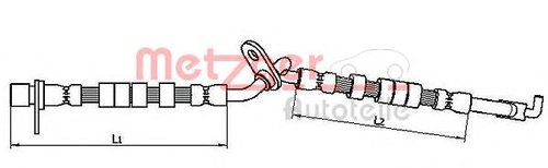 Furtun frana MAZDA 6 (GG) (2002 - 2008) METZGER 4110709 piesa NOUA