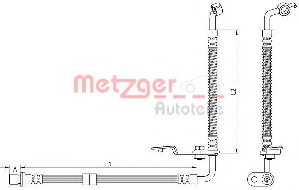 Furtun frana MAZDA 6 Hatchback (GH) (2007 - 2016) METZGER 4110878 piesa NOUA