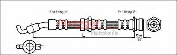Furtun frana MAZDA PREMACY (CP) (1999 - 2005) METZGER 4114061 piesa NOUA