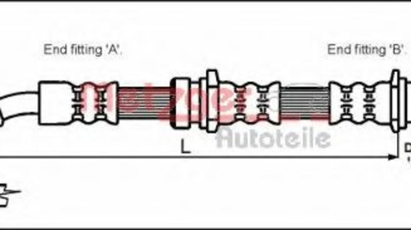 Furtun frana MAZDA PREMACY (CP) (1999 - 2005) METZGER 4114061 piesa NOUA