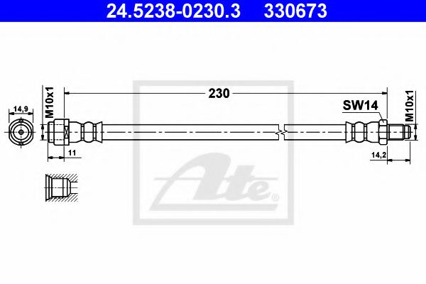 Furtun frana MERCEDES B-CLASS (W245) (2005 - 2011) ATE 24.5238-0230.3 piesa NOUA