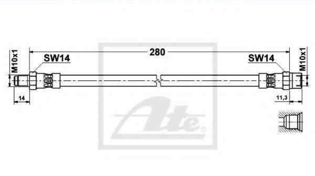 Furtun frana MERCEDES-BENZ COUPE (C123) ATE 83.7704-0281.3