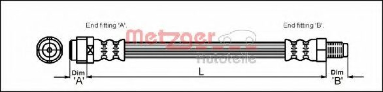 Furtun frana MERCEDES C-CLASS T-Model (S204) (2007 - 2014) METZGER 4110574 piesa NOUA