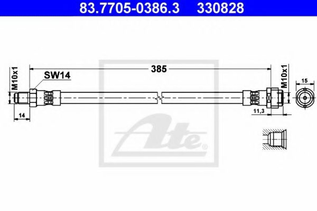 Furtun frana MERCEDES C-CLASS (W202) (1993 - 2000) ATE 83.7705-0386.3 piesa NOUA