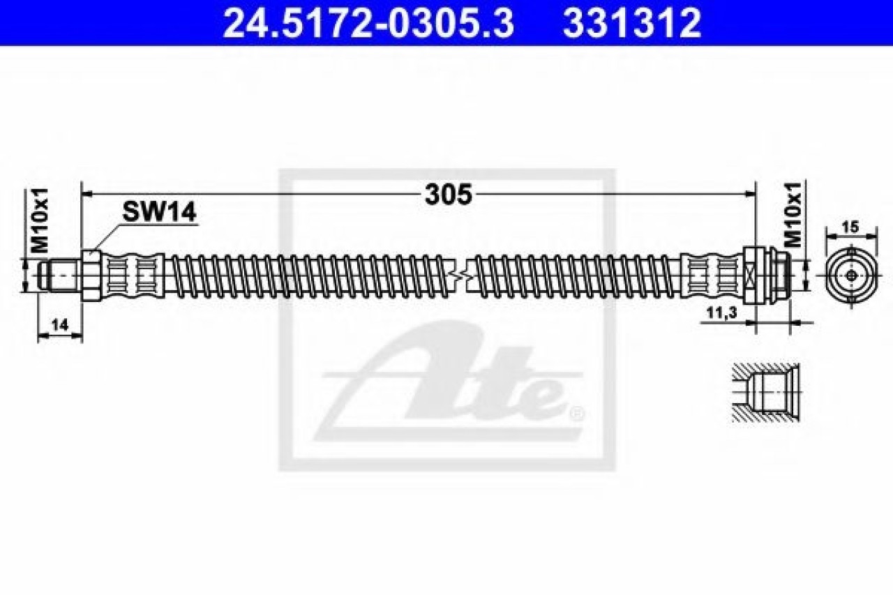 Furtun frana MERCEDES C-CLASS (W204) (2007 - 2014) ATE 24.5172-0305.3 piesa NOUA