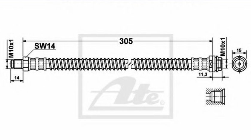 Furtun frana MERCEDES C-CLASS (W204) (2007 - 2014) ATE 24.5172-0305.3 piesa NOUA