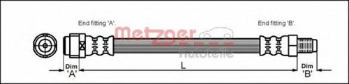 Furtun frana MERCEDES C-CLASS (W204) (2007 - 2014) METZGER 4110574 piesa NOUA