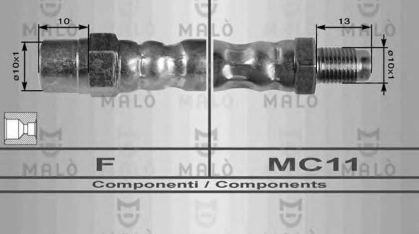 Furtun frana MERCEDES E-CLASS Cupe (C124) (1993 - 1997) MALO 8289 piesa NOUA