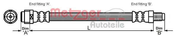 Furtun frana MERCEDES E-CLASS T-Model (S211) (2003 - 2009) METZGER 4114085 piesa NOUA