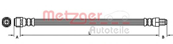 Furtun frana MERCEDES E-CLASS (W212) (2009 - 2016) METZGER 4111119 piesa NOUA