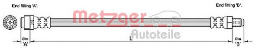 Furtun frana MERCEDES GL-CLASS (X164) (2006 - 2012) METZGER 4110284 piesa NOUA