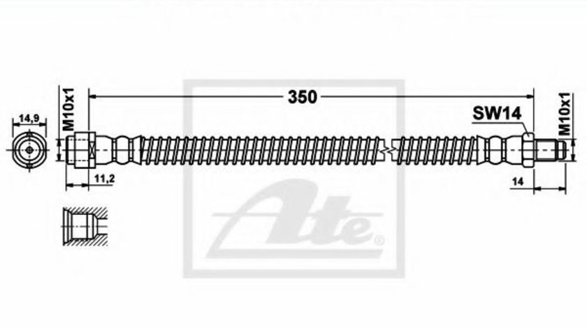 Furtun frana MERCEDES S-CLASS Cabriolet (A217) (2015 - 2016) ATE 24.5123-0350.3 piesa NOUA