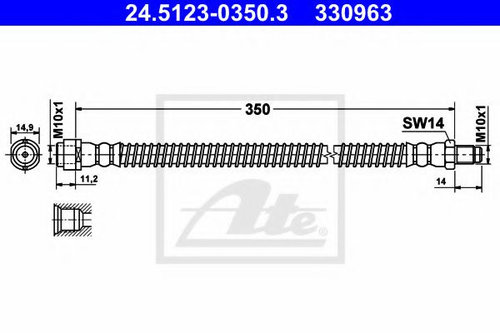 Furtun frana MERCEDES S-CLASS Cupe (C217) (2014 - 2016) ATE 24.5123-0350.3 piesa NOUA
