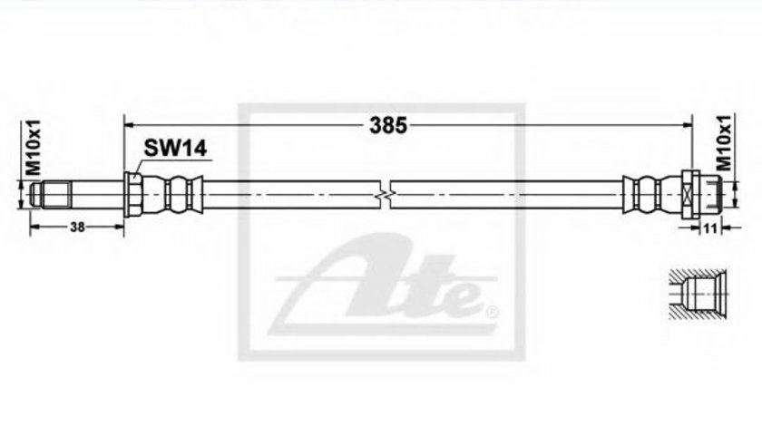 Furtun frana MERCEDES SPRINTER 3,5-t bus (906) (2006 - 2016) ATE 24.5137-0385.3 piesa NOUA