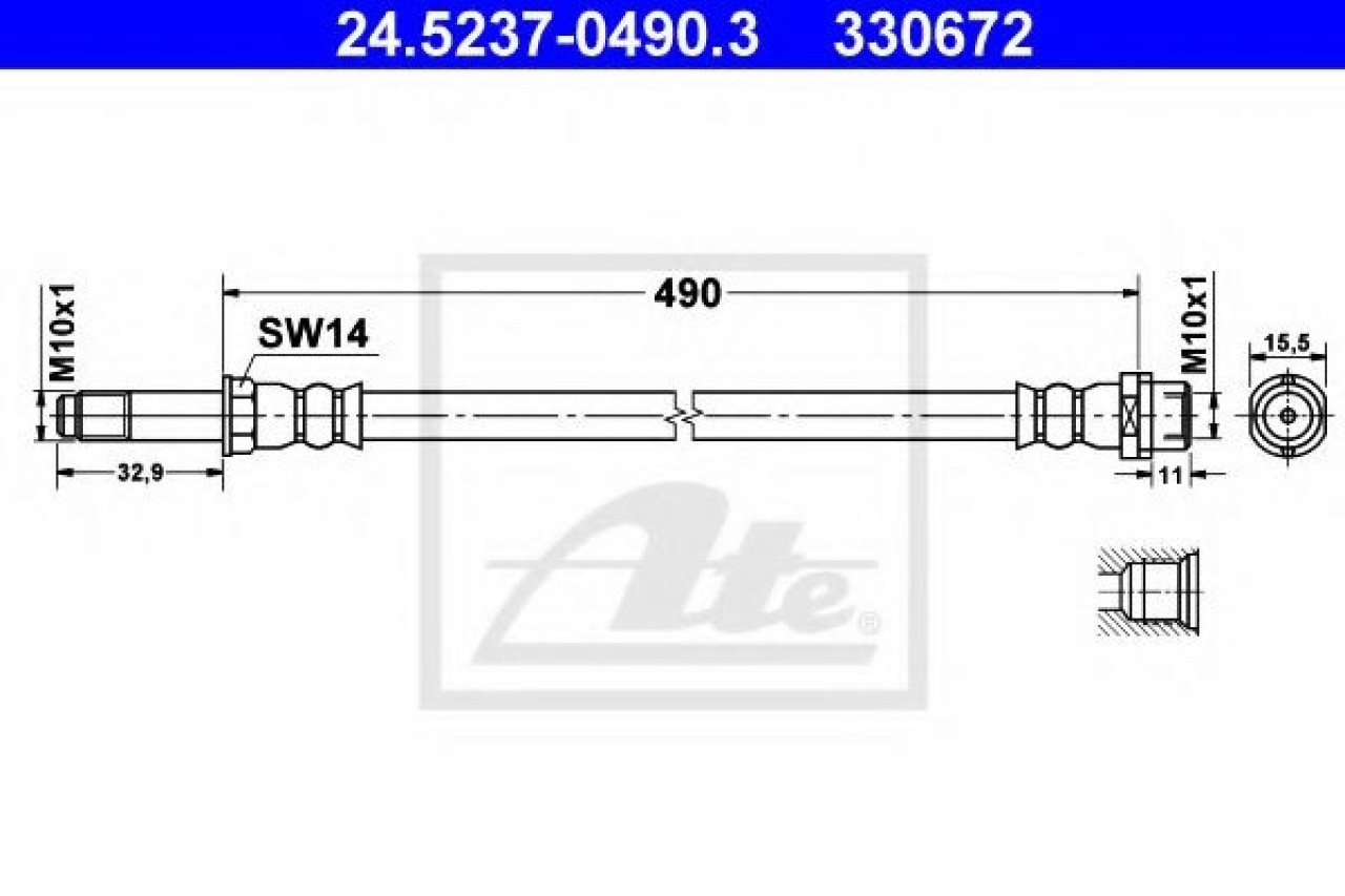 Furtun frana MERCEDES SPRINTER 4-t platou / sasiu (904) (1996 - 2006) ATE 24.5237-0490.3 piesa NOUA