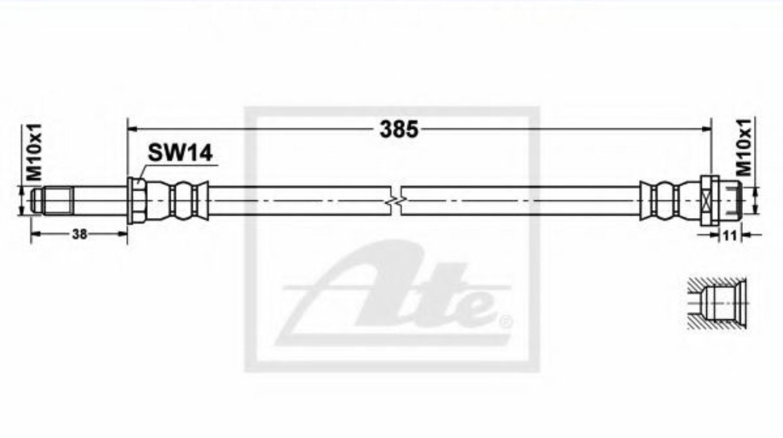 Furtun frana MERCEDES SPRINTER 5-t bus (2006 - 2016) ATE 24.5137-0385.3 piesa NOUA