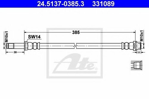 Furtun frana MERCEDES SPRINTER 5-t bus (2006 - 2016) ATE 24.5137-0385.3 piesa NOUA