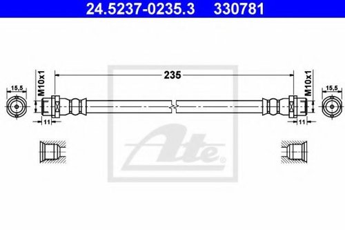 Furtun frana MERCEDES SPRINTER autobasculanta (905) (2001 - 2016) ATE 24.5237-0235.3 piesa NOUA