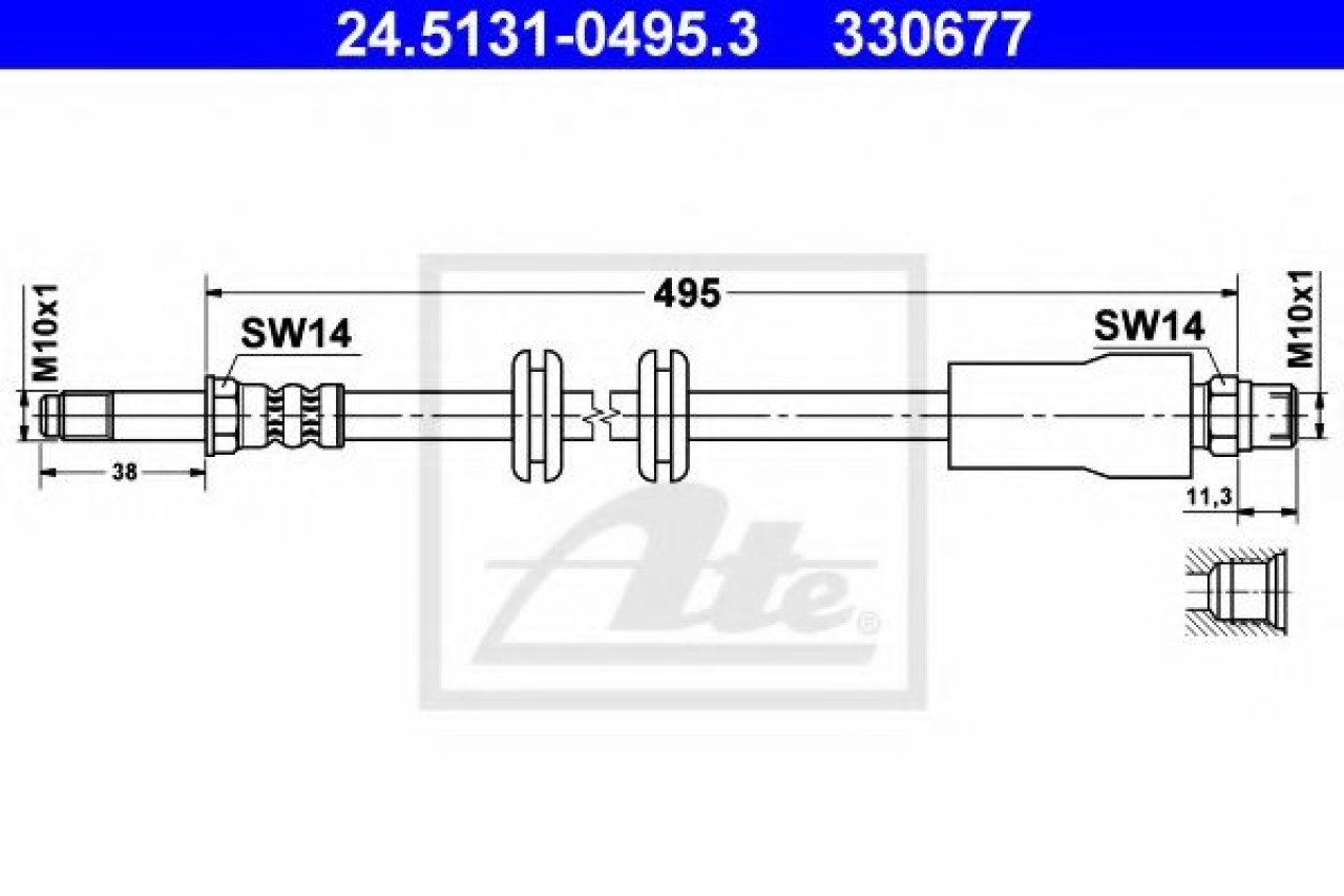 Furtun frana MERCEDES V-CLASS (638/2) (1996 - 2003) ATE 24.5131-0495.3 piesa NOUA