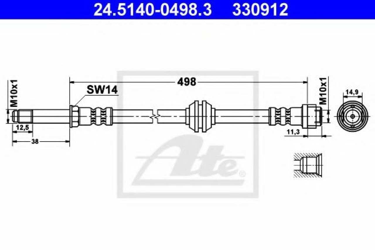 Furtun frana MERCEDES VIANO (W639) (2003 - 2016) ATE 24.5140-0498.3 piesa NOUA