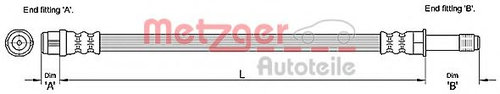 Furtun frana MERCEDES VIANO (W639) (2003 - 2016) METZGER 4110275 piesa NOUA