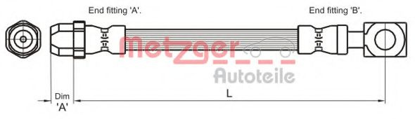 Furtun frana MINI MINI Cabriolet (R52) (2004 - 2007) METZGER 4111436 piesa NOUA