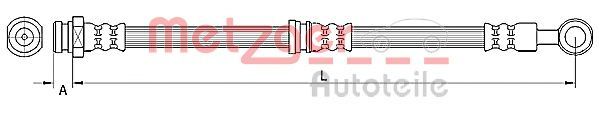 Furtun frana MITSUBISHI OUTLANDER II (CW) (2006 - 2012) METZGER 4110745 piesa NOUA