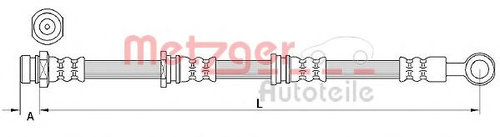 Furtun frana MITSUBISHI PAJERO CLASSIC (V2_W) (2002 - 2016) METZGER 4110917 piesa NOUA