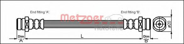 Furtun frana MITSUBISHI PAJERO II (V3_W, V2_W, V4_W) (1990 - 1999) METZGER 4113312 piesa NOUA