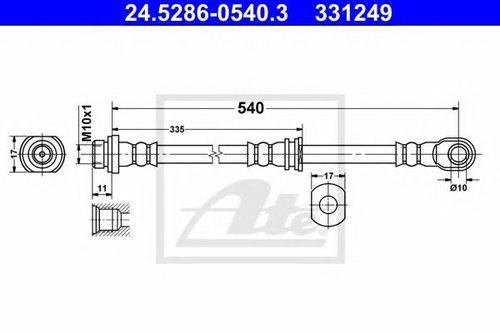 Furtun frana MITSUBISHI PAJERO IV (V8_W, V9_W) (2006 - 2016) ATE 24.5286-0540.3 piesa NOUA