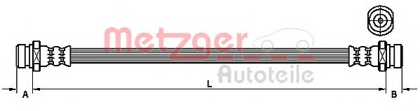 Furtun frana MITSUBISHI PAJERO PININ (H6_W, H7_W) (1999 - 2007) METZGER 4110544 piesa NOUA