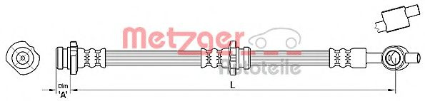 Furtun frana NISSAN ALMERA II (N16) (2000 - 2016) METZGER 4110388 piesa NOUA
