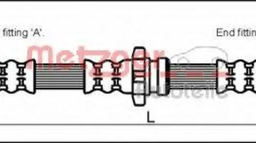 Furtun frana NISSAN PRIMERA Break (WP11) (1996 - 2002) METZGER 4111986 piesa NOUA