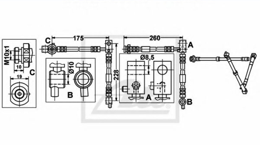 Furtun frana NISSAN PRIMERA Break (WP12) (2002 - 2016) ATE 24.5278-0661.3 piesa NOUA