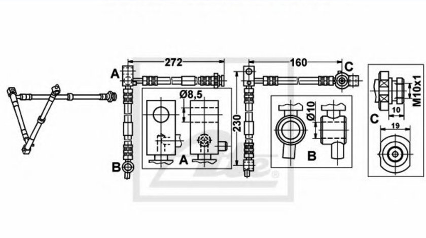 Furtun frana NISSAN PRIMERA Break (WP12) (2002 - 2016) ATE 24.5278-0652.3 piesa NOUA