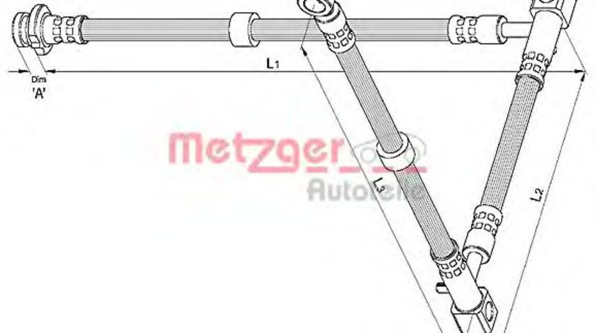 Furtun frana NISSAN PRIMERA Hatchback (P12) (2002 - 2016) METZGER 4110394 piesa NOUA