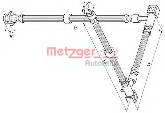 Furtun frana NISSAN PRIMERA (P12) (2002 - 2016) METZGER 4110394 piesa NOUA
