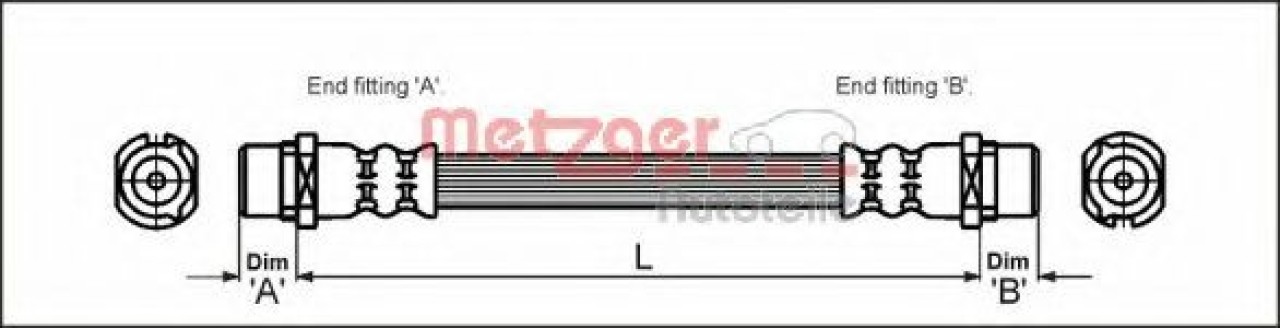 Furtun frana OPEL ASTRA G Cabriolet (F67) (2001 - 2005) METZGER 4112828 piesa NOUA