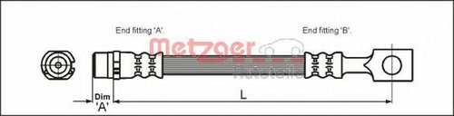 Furtun frana OPEL ASTRA G Cabriolet (F67) (2001 - 2005) METZGER 4112818 piesa NOUA
