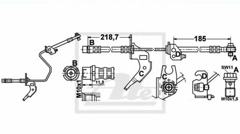 Furtun frana OPEL ASTRA G Combi (F35) (1998 - 2009) ATE 24.5157-0218.3 piesa NOUA