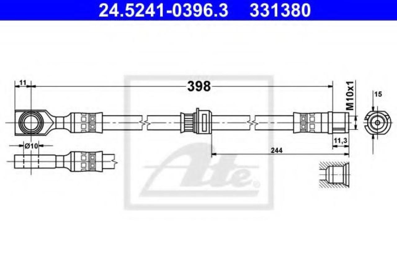Furtun frana OPEL ASTRA G Combi (F35) (1998 - 2009) ATE 24.5241-0396.3 piesa NOUA