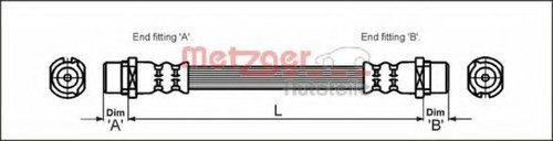 Furtun frana OPEL ASTRA G Combi (F35) (1998 - 2009) METZGER 4112828 piesa NOUA