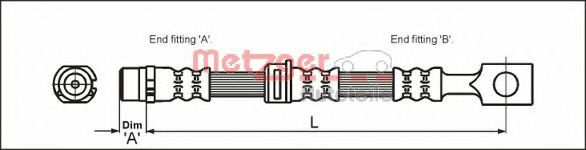 Furtun frana OPEL ASTRA G Combi (F35) (1998 - 2009) METZGER 4112825 piesa NOUA