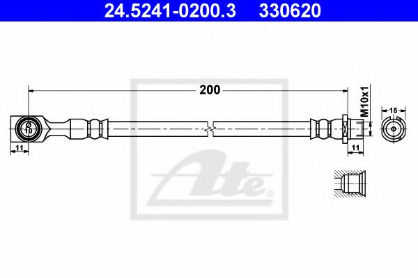 Furtun frana OPEL ASTRA G Cupe (F07) (2000 - 2005) ATE 24.5241-0200.3 piesa NOUA