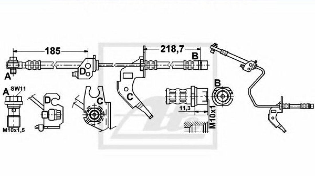 Furtun frana OPEL ASTRA G Cupe (F07) (2000 - 2005) ATE 24.5157-0219.3 piesa NOUA